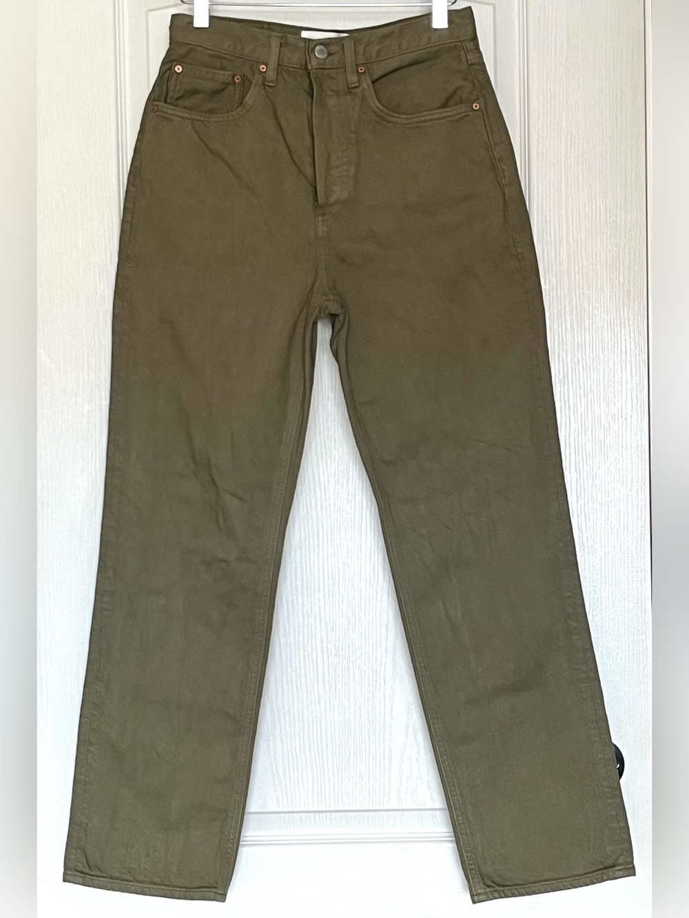 Aritzia Denim Forum The Joni High Rise Loose Jeans Olive Green Size 26 Organic